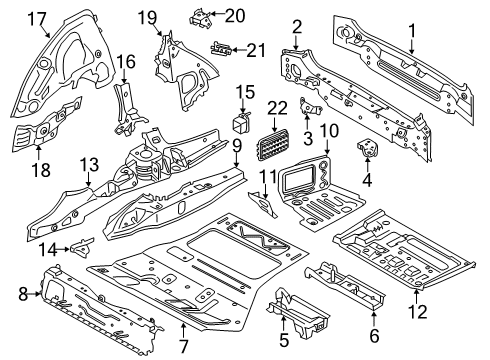 Rear Body C-PILLAR REINFORCEMENT, LEFT Diagram for 41007493949