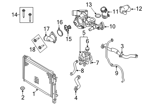 2011 Ford Escape Radiator & Components Radiator Diagram for H2MZ8005R