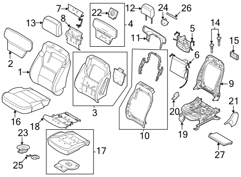 Passenger Seat Components Blower Diagram for JU5Z19N550A