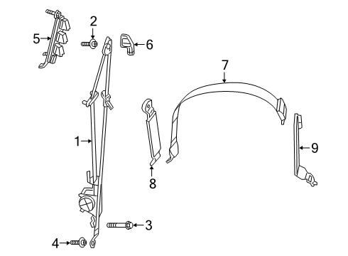 Seat Belt ADJUSTER-Seat Belt Turning Loop Diagram for 5LA64HL1AB