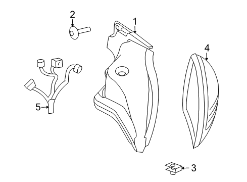 2010 Dodge Viper Tail Lamps Panel-TAILLAMP Mounting Diagram for 5029124AA