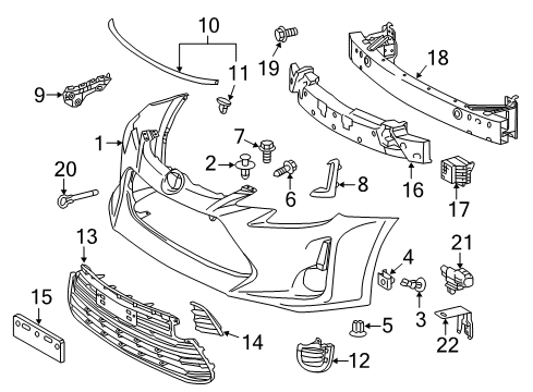 2016 Scion tC Switches & Sensors Bumper Cover Bolt Diagram for 9010906231