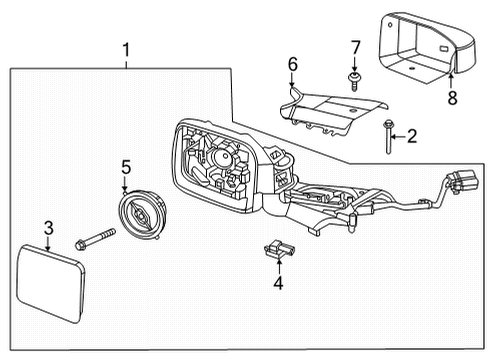 Mirrors GLASS ASY - REAR VIEW OUTER MI Diagram for M2DZ17K707AA