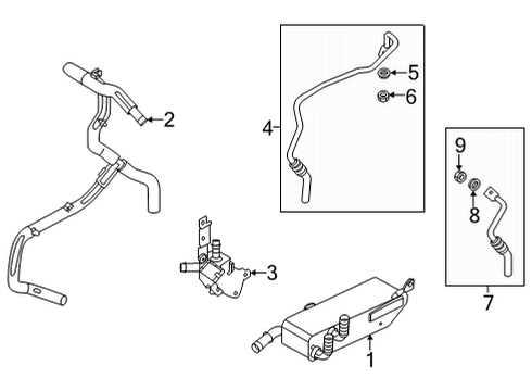 2022 Ford Bronco Sport Trans Oil Cooler PUMP ASY Diagram for LX6Z18D473Q
