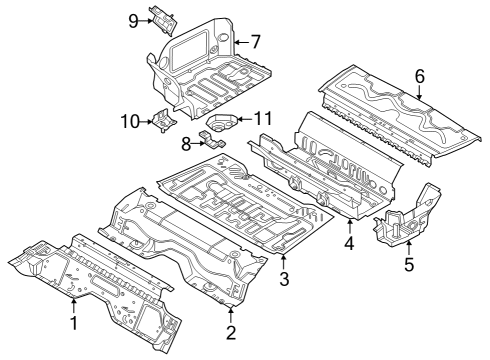 Rear Floor & Rails LUGGAGE COMPARTMENT FLOOR, R Diagram for 41009478471