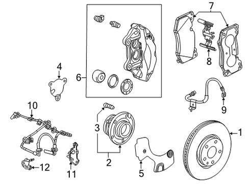 2022 Chevrolet Corvette Anti-Lock Brakes Caliper Diagram for 84733240