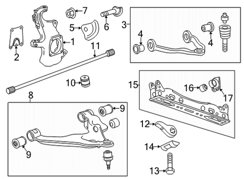 Front Suspension Components Torsion Bar Diagram for 84745473