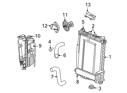 2009 Chrysler Aspen Radiator & Components Bottle-COOLANT Recovery Diagram for 68020935AE