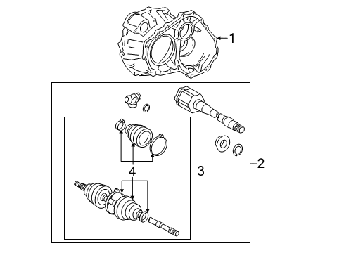 2020 Toyota Sienna Carrier & Front Axles Boot Kit Diagram for 0442708170