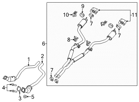 2021 Dodge Challenger Exhaust Components HEX HEAD Diagram for 6513597AA