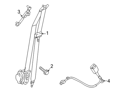 2022 Hyundai Elantra Seat Belt Adjuster Assembly-Height Diagram for 88890AA000