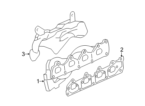2010 Chevrolet HHR Intake Manifold Exhaust Manifold Diagram for 12607724