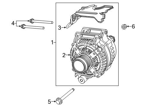 2018 Jeep Cherokee Alternator Screw-HEXAGON Head Diagram for 6104406AA