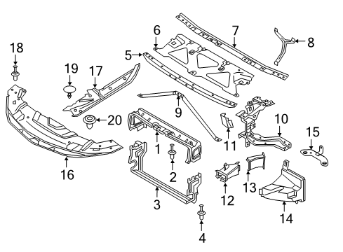 2022 BMW M760i xDrive Radiator Support Connection, Rear Top Diagram for 51647357206