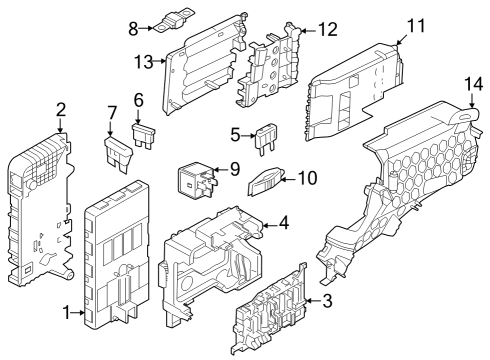 2020 Mini Cooper A/C Condenser, Compressor & Lines Power Distribution Box Diagram for 61149360501