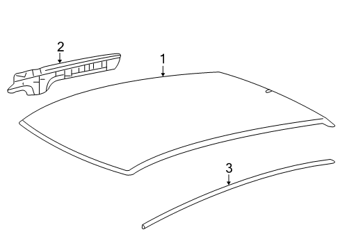 2007 Honda Fit Roof & Components, Exterior Trim Molding Assy., R. Roof Diagram for 74306SAA003