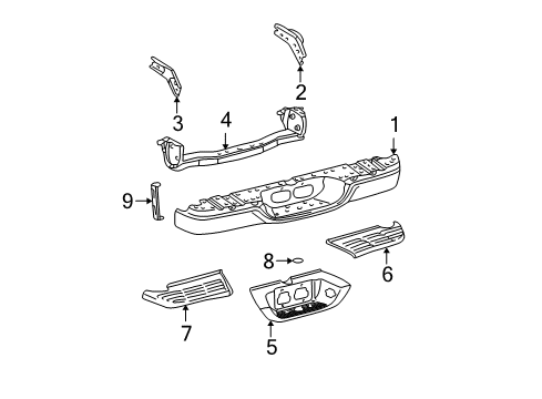 2004 Toyota Tundra Rear Bumper Bumper Bracket Diagram for 520150C010