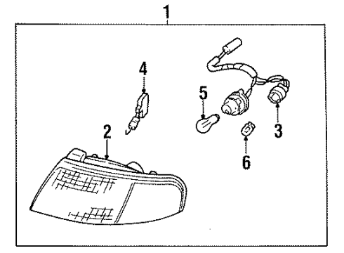 1995 Kia Sephia Bulbs Lamp-Front Combination, LH Diagram for 0K20A51070D