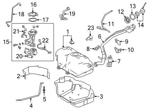 2020 Toyota Avalon Fuel Supply Filler Pipe Diagram for 7720107110