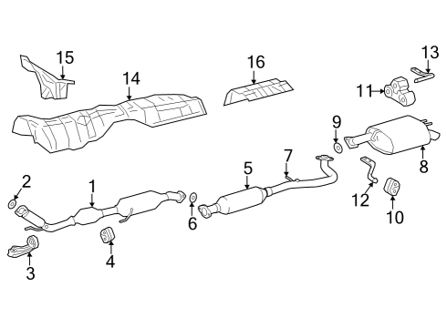 2022 Lexus ES250 Exhaust Components Manifold, Exhaust Diagram for 17141F0010