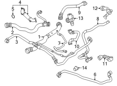 Radiator Hoses COOLANT RETURN LINE Diagram for 17128670700