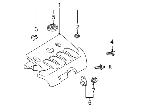 2010 Nissan Versa Engine Appearance Cover Bolt Diagram for 14069CV05A