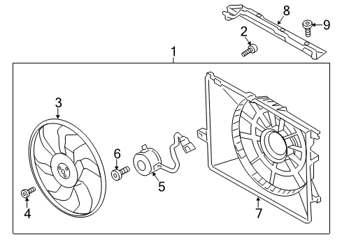 2013 Hyundai Santa Fe Cooling System, Radiator, Water Pump, Cooling Fan Dam-Air Diagram for 291502W800