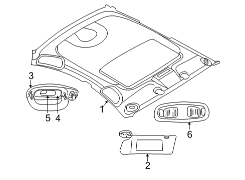 2002 Dodge Intrepid Interior Trim - Roof Handle Diagram for QB26TL2AG