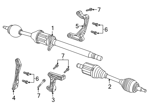 2019 Jeep Cherokee Drive Axles - Front Axle Shaft Left Diagram for 68292303AA