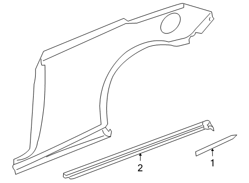 2006 Pontiac G6 Exterior Trim - Quarter Panel Molding Asm, Quarter Panel Center Diagram for 19120049