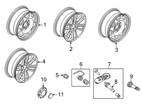 2022 Ford F-150 Wheels WHEEL ASY Diagram for ML3Z1007AA