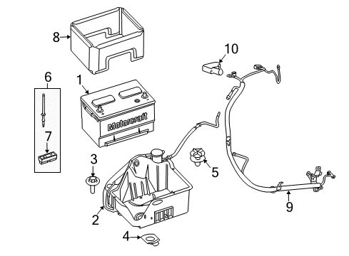 2009 Ford F-150 Battery Protect Cap Diagram for 4L3Z14277AA