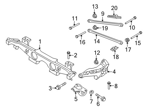2014 Mini Cooper Rear Suspension Components, Ride Control, Stabilizer Bar Hex Bolt Diagram for 07119904124