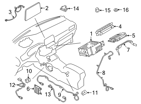 2021 Ford Escape Navigation System BRACKET Diagram for LJ6Z14A301AA