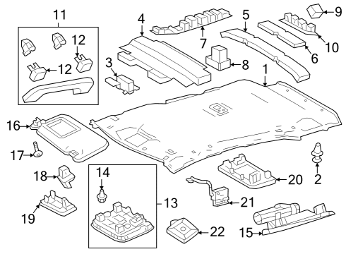 Interior Trim - Roof Trunk Lamp Diagram for 8133011010