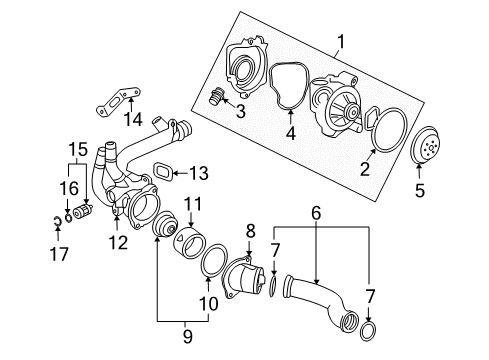 2005 Chevrolet Cobalt Cooling System, Radiator, Water Pump, Cooling Fan Water Pump Assembly Plug Diagram for 90537623