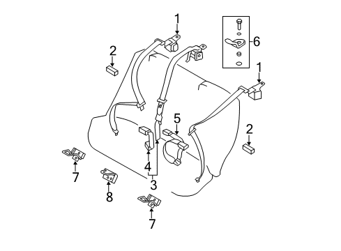 2012 Kia Optima Seat Belt Iso Fix-Child Lower Anchor Diagram for 898993R000