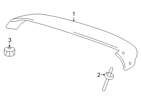 2007 Toyota Highlander Rear Spoiler Rear Spoiler Clip Diagram for 7687948010