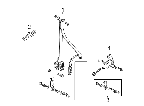 2011 Honda Accord Seat Belt Buckle Set *NH167L Diagram for 04827TE0A01ZA