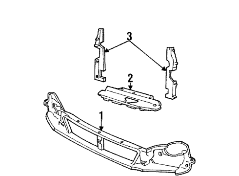 2002 Ford Windstar Front Panel Upper Deflector Diagram for 1F2Z19E525AA