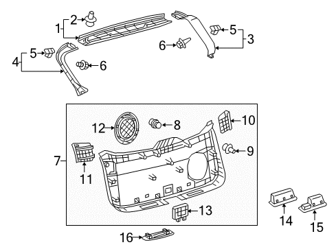 2019 Lexus NX300h Interior Trim - Lift Gate Pull Handle Diagram for 6929178040C1