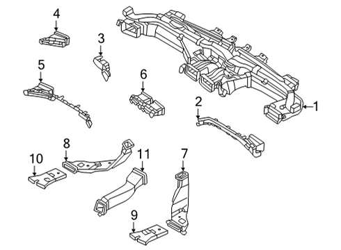 2005 Chrysler Pacifica Ducts DUCT ASSY-CTR AIR VENT, LH Diagram for 97410CW000NNB