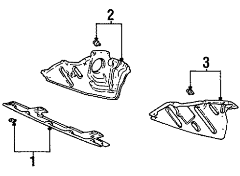1994 Hyundai Sonata Splash Shields Cover Assembly-Engine Under, LH Diagram for 2911133450