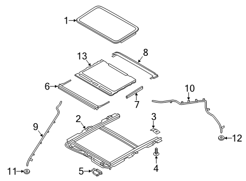 2020 Ford Fusion Sunroof Shield Diagram for DS7Z54500A66A