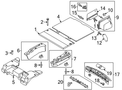 2019 Ford Police Interceptor Utility Interior Trim - Rear Body Sill Plate Cover Plate Diagram for BB5Z7840374AA