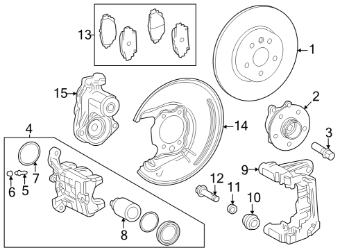 Rear Brakes Cylinder Kit, RR Dis Diagram for 0447942110