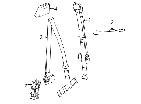 2020 Chevrolet Silverado 1500 Seat Belt Outer Belt Assembly Diagram for 84512922