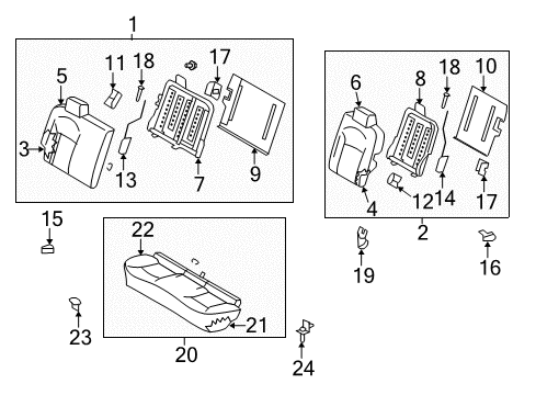 2009 Nissan Rogue Rear Seat Components Cushion Assembly Rear Seat Diagram for 88300JM10C