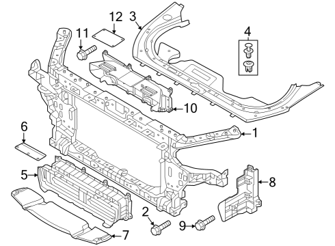 2015 Hyundai Genesis Radiator Support & Deflectors Cover-Radiator Grille Upper Diagram for 86361B1000