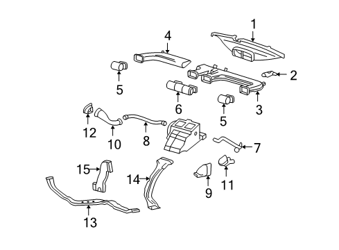 2005 Mercury Monterey Ducts Heater Duct Diagram for 3F2Z18C297AA